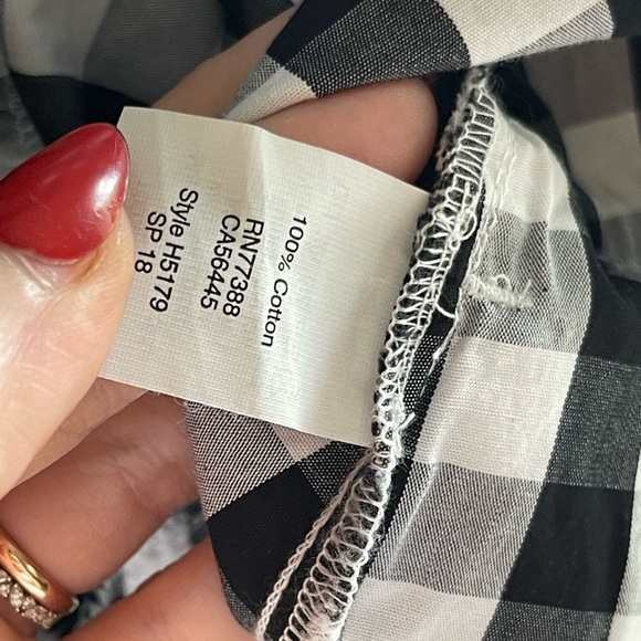 J Crew Black and White Tie Front 100% Cotton Gingham Skirt - Picture 11 of 12